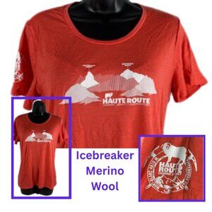 ICEBREAKER Orange T Shirt Women's 87% Merino Small-Medium-Large Moisture-wicking